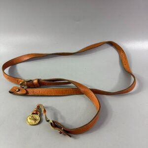 Dooney & Bourke Tan Leather Adjustable Strap W/ A Gold-tone Duck Haning Charm